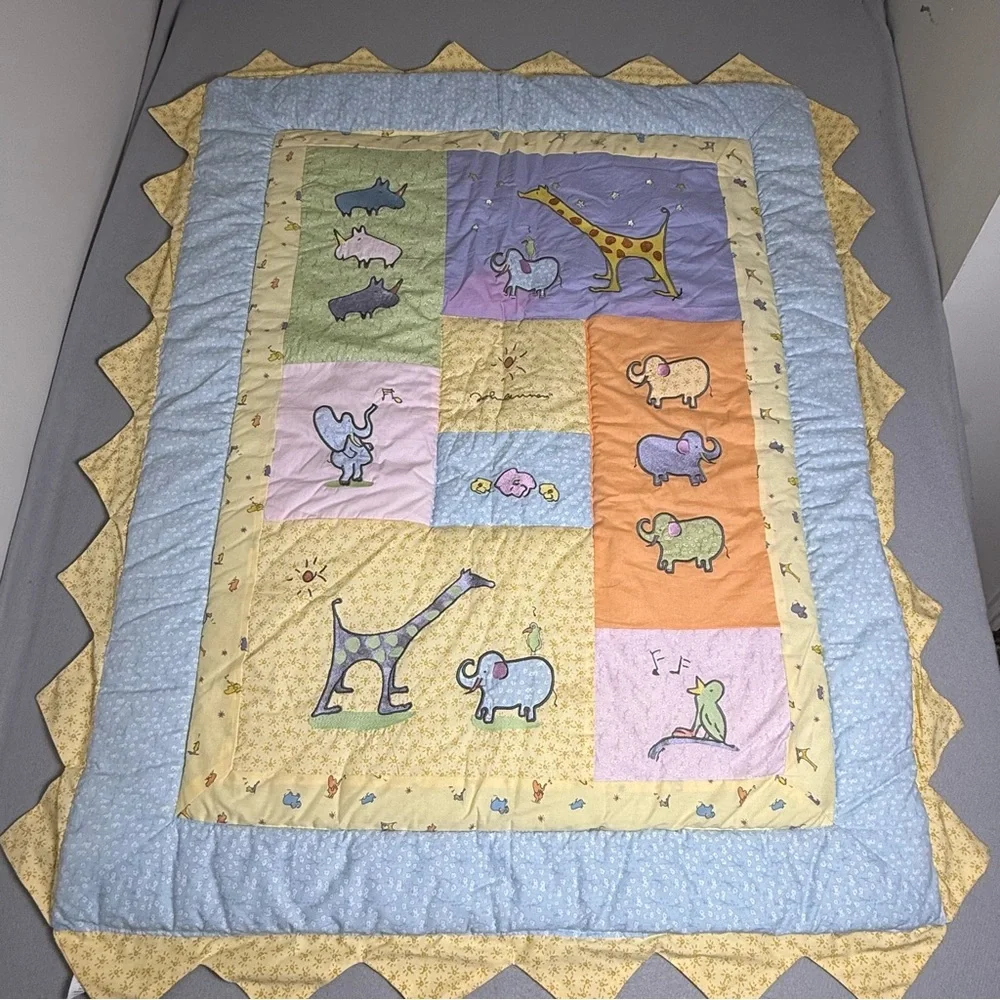 EUC Vintage Carters 1999 John Lennon Baby Nursery Crib Quilt Blanket Cover Rare